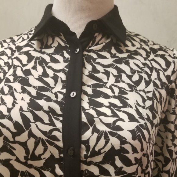 Zara black and white patterned top size XS (N23) - Picture 5 of 7